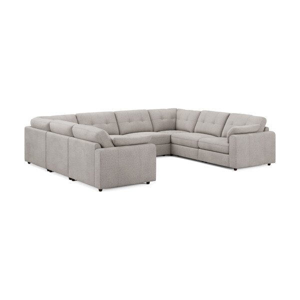 Stone Fabric Sofas - Modular 8 Seater U-Shape Sofa - Marley Range - Oak Furnitureland