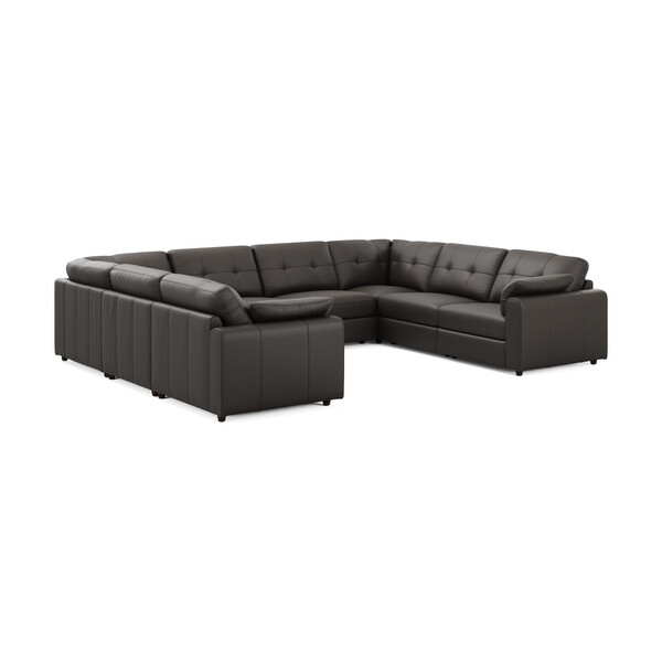 Storm Leather Sofas - Modular 8 Seater U-Shape Sofa - Marley Range - Oak Furnitureland
