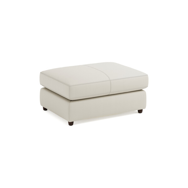 Bone China Leather Sofas - Small Fender Footstool - Marley Range - Oak Furnitureland