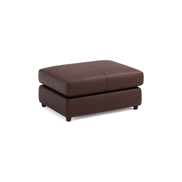 Chestnut Leather Sofas - Small Fender Footstool - Marley Range - Oak Furnitureland