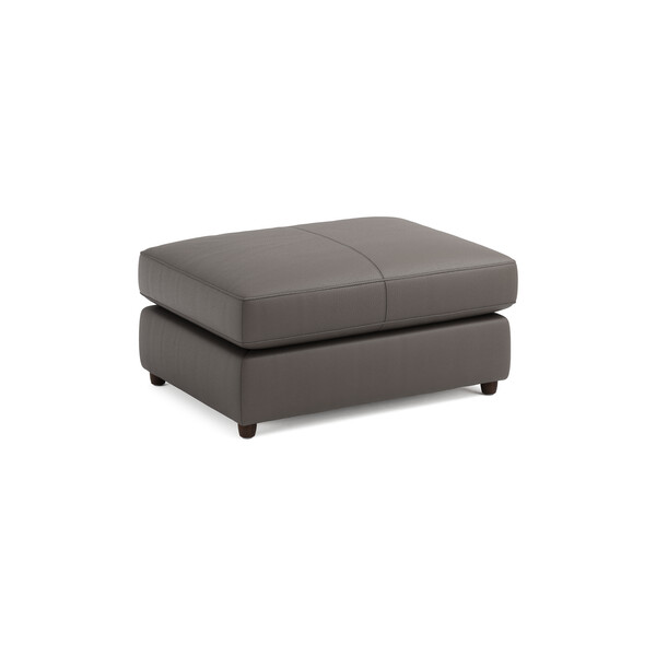 Elephant Grey Leather Sofas - Small Fender Footstool - Marley Range - Oak Furnitureland