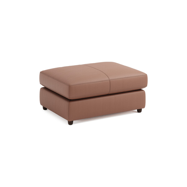 Mocha Mouse Leather Sofas - Small Fender Footstool - Marley Range - Oak Furnitureland
