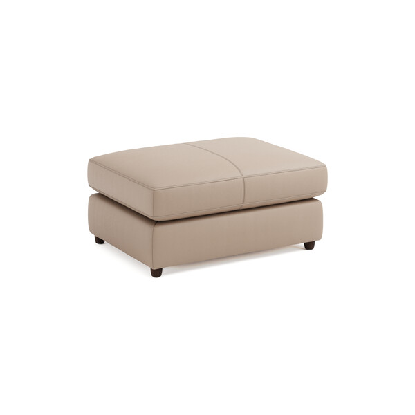 Mushroom Leather Sofas - Small Fender Footstool - Marley Range - Oak Furnitureland