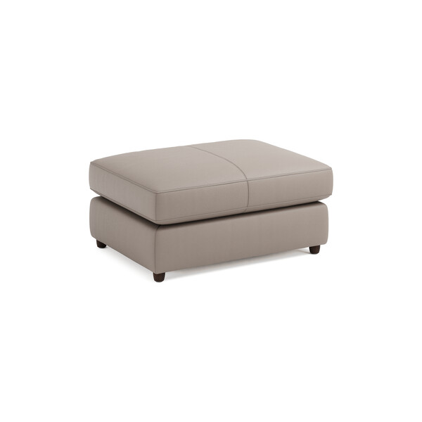 Oyster Leather Sofas - Small Fender Footstool - Marley Range - Oak Furnitureland