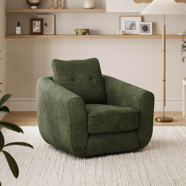 Pine Fabric Sofas - Swivel Chair - Marley Range - Oak Furnitureland