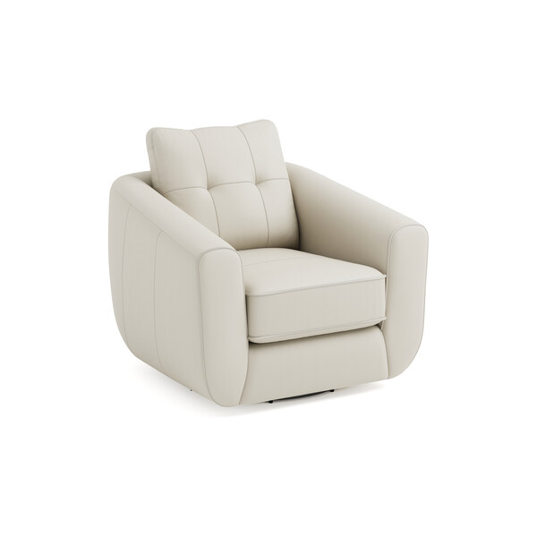 Bone China Leather Sofas - Swivel Chair - Marley Range - Oak Furnitureland