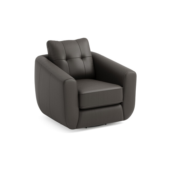 Storm Leather Sofas - Swivel Chair - Marley Range - Oak Furnitureland