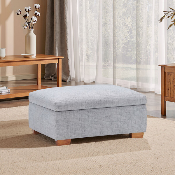 Miller Grey Fabric Sofas - Storage Footstool - Marlow Range - Oak Furnitureland