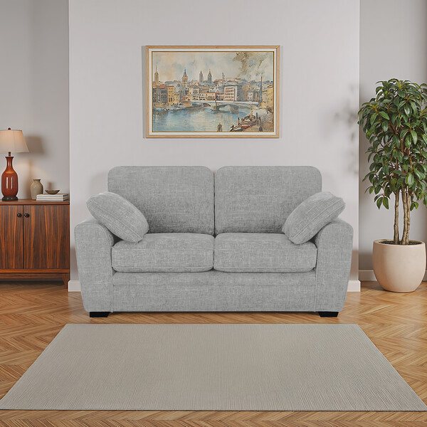 Silver Fabric Sofas - 2 Seater Sofa - Melbourne Range - Oak Furnitureland