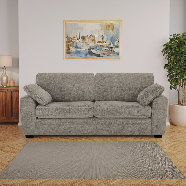 Stone Fabric Sofas - 4 Seater Sofa - Melbourne Range - Oak Furnitureland