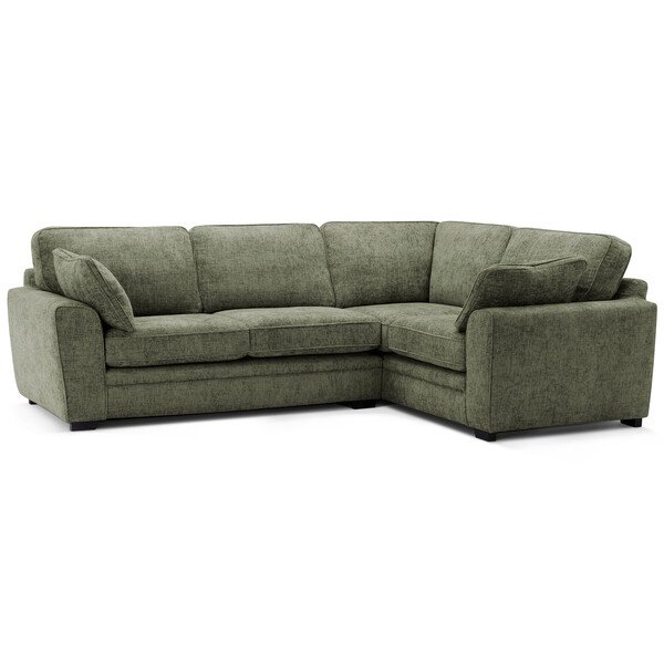Olive Fabric Sofas - Corner Sofa Left Hand - Melbourne Range - Oak Furnitureland