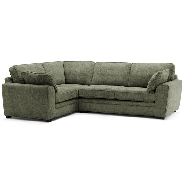 Olive Fabric Sofas - Corner Sofa Right Hand - Melbourne Range - Oak Furnitureland