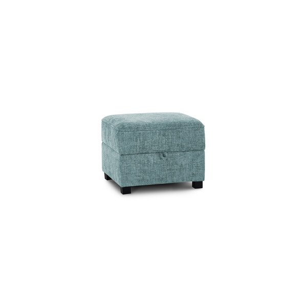 Duck Egg Fabric Sofas - Storage Footstool - Melbourne Range - Oak Furnitureland
