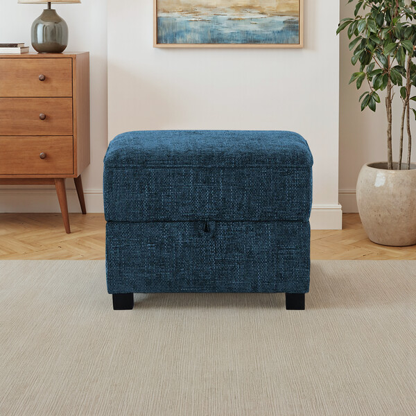 Marine Fabric Sofas - Storage Footstool - Melbourne Range - Oak Furnitureland