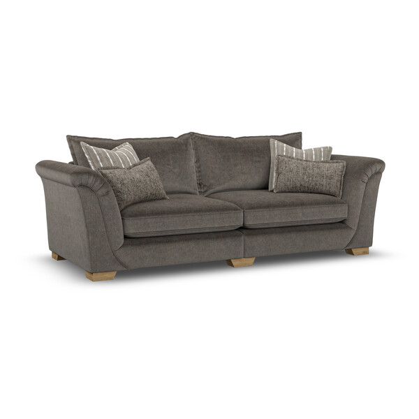 Milldale 4 Seater Sofa in Garda Moody Fabric with Earth Scatters - Oak Furnitureland