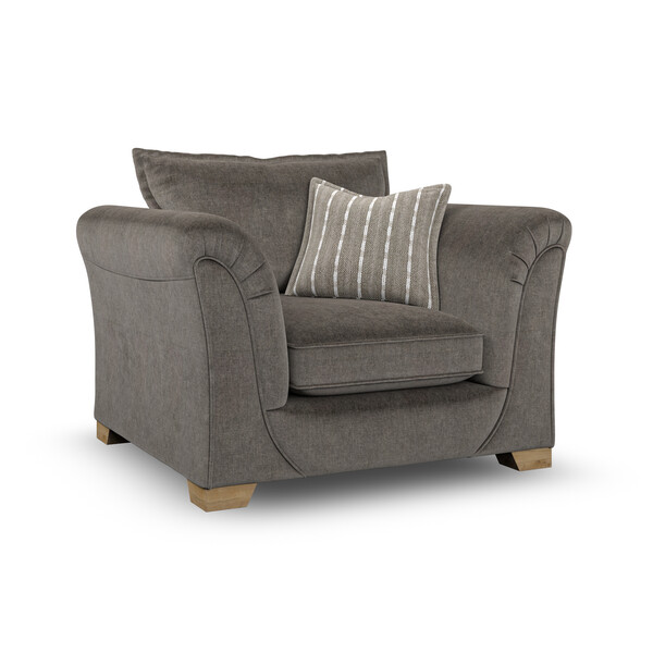 Milldale Armchair in Garda Moody Fabric with Earth Scatters - Oak Furnitureland