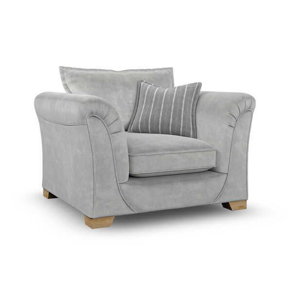 Milldale Armchair in Garda Showers Fabric with Grey Scatters - Oak Furnitureland