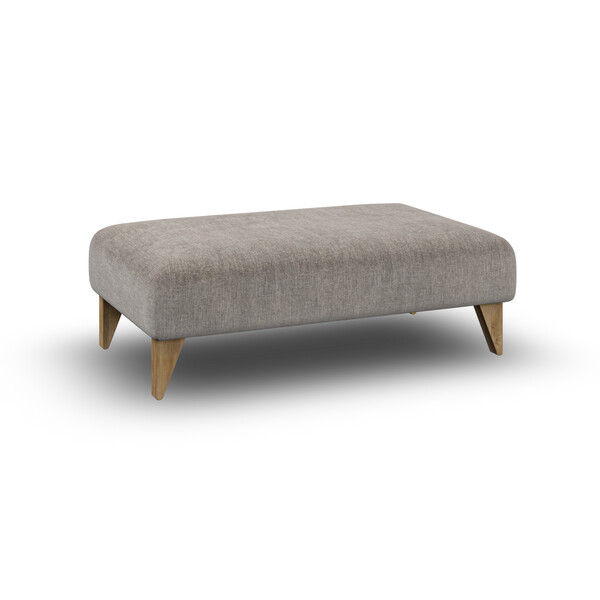 Milldale Footstool in Garda Acier Fabric - Oak Furnitureland