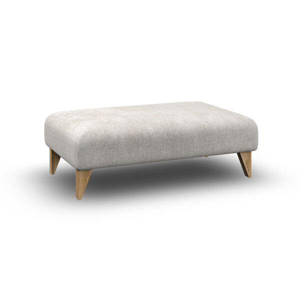 Milldale Footstool in  Milo Ivory Fabric - Oak Furnitureland