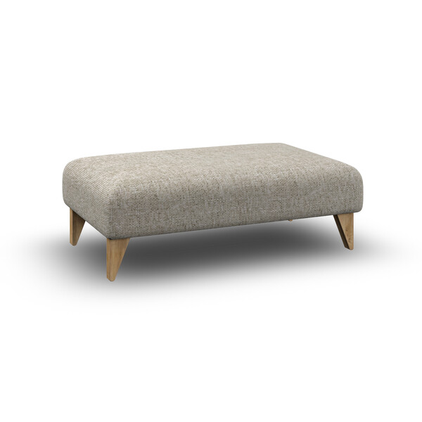 Milldale Footstool in  Milo Mink Fabric - Oak Furnitureland