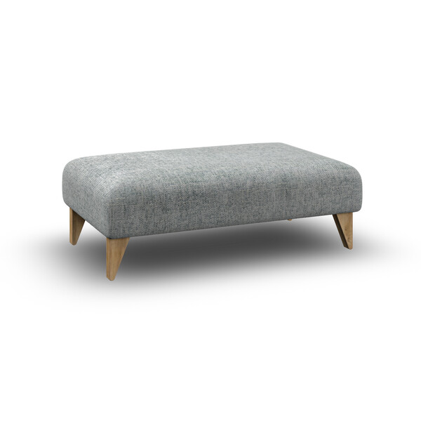 Milldale Footstool in Milo Pewter Fabric - Oak Furnitureland