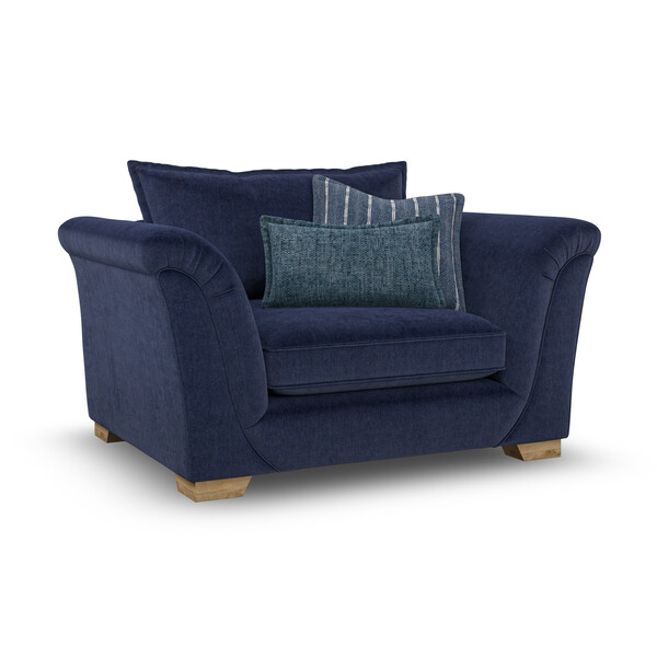 Milldale Loveseat in Garda Atomic Fabric with Navy Scatters - Oak Furnitureland