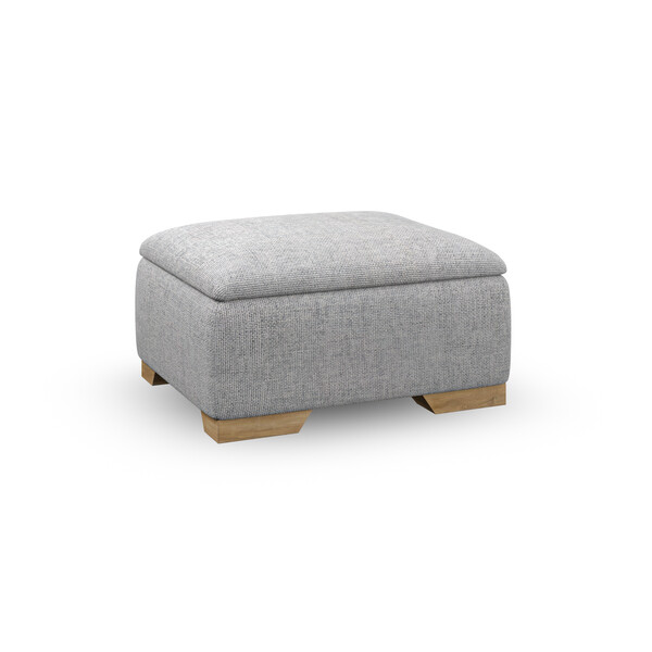 Milldale Storage Footstool in Milo Silver Fabric - Oak Furnitureland