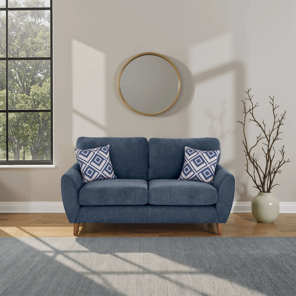 Denim Fabric Sofas - 2 Seater Sofa - Milner Range - Oak Furnitureland