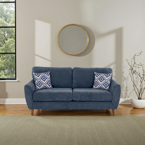 Denim Fabric Sofas - 3 Seater Sofa - Milner Range - Oak Furnitureland