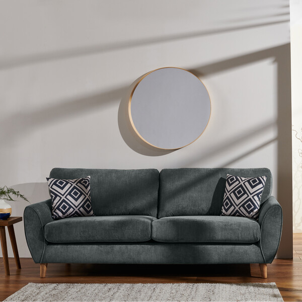 Granite Fabric Sofas - 4 Seater Sofa - Milner Range - Oak Furnitureland