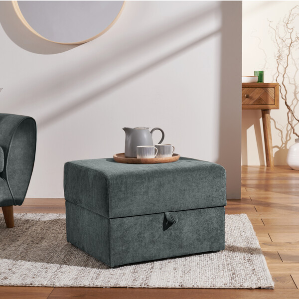 Granite Fabric Sofas - Storage Footstool - Milner Range - Oak Furnitureland