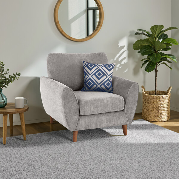 Shark Fabric Sofas - Armchair  - Milner Range - Oak Furnitureland