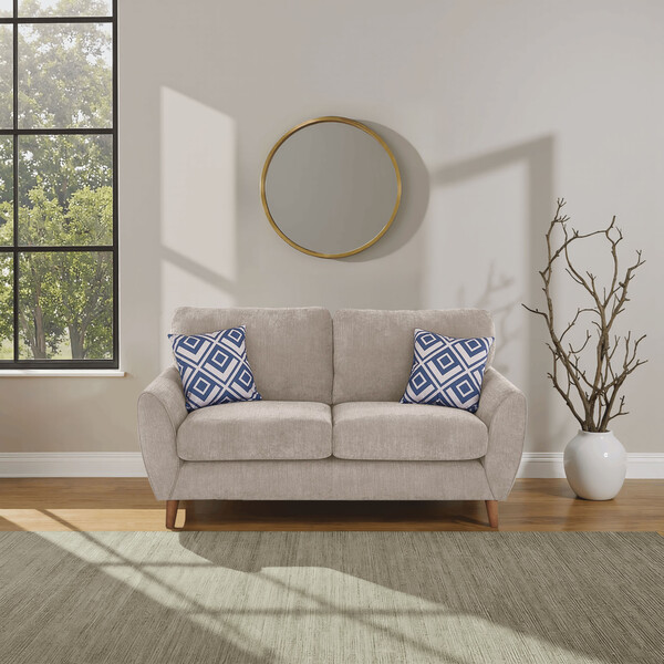 Stone Fabric Sofas - 2 Seater Sofa - Milner Range - Oak Furnitureland