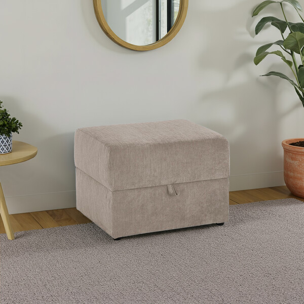 Stone Fabric Sofas - Storage Footstool - Milner Range - Oak Furnitureland