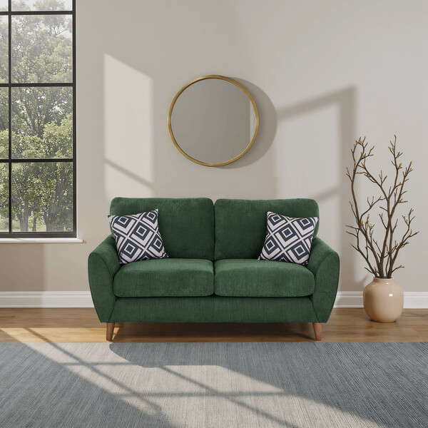 Teal Fabric Sofas - 2 Seater Sofa - Milner Range - Oak Furnitureland