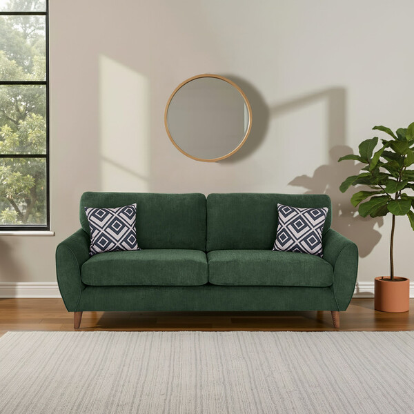 Teal Fabric Sofas - 4 Seater Sofa - Milner Range - Oak Furnitureland