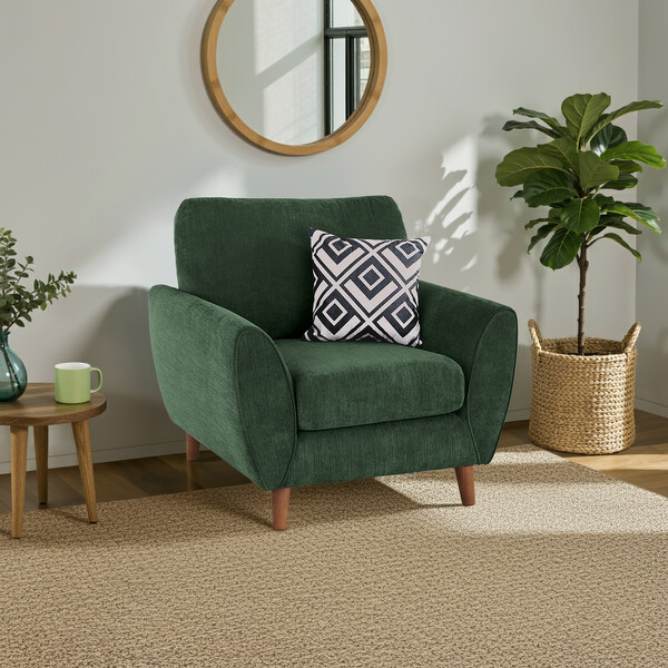 Teal Fabric Sofas - Armchair  - Milner Range - Oak Furnitureland