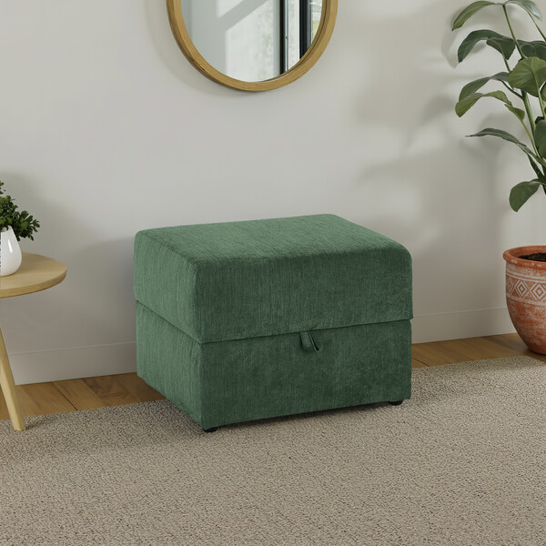 Teal Fabric Sofas - Storage Footstool - Milner Range - Oak Furnitureland