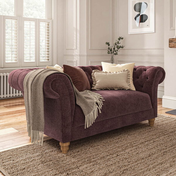 Rosewood Fabric Sofas - 2 Seater Sofa - Montgomery Range - Oak Furnitureland