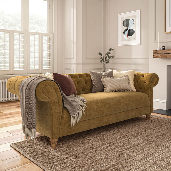 Honeycomb Fabric Sofas - 3 Seater Sofa - Montgomery Range - Oak Furnitureland