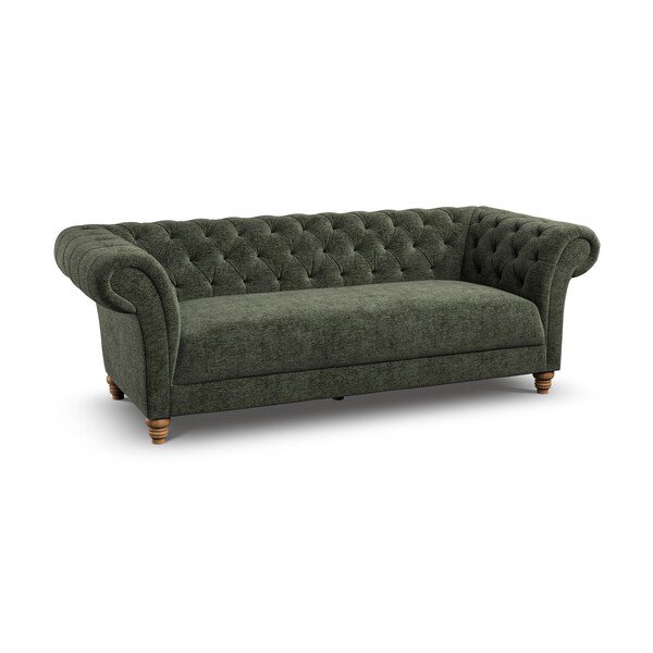 Mossy Fabric Sofas - 3 Seater Sofa - Montgomery Range - Oak Furnitureland