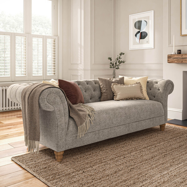 Noble Fabric Sofas - 3 Seater Sofa - Montgomery Range - Oak Furnitureland