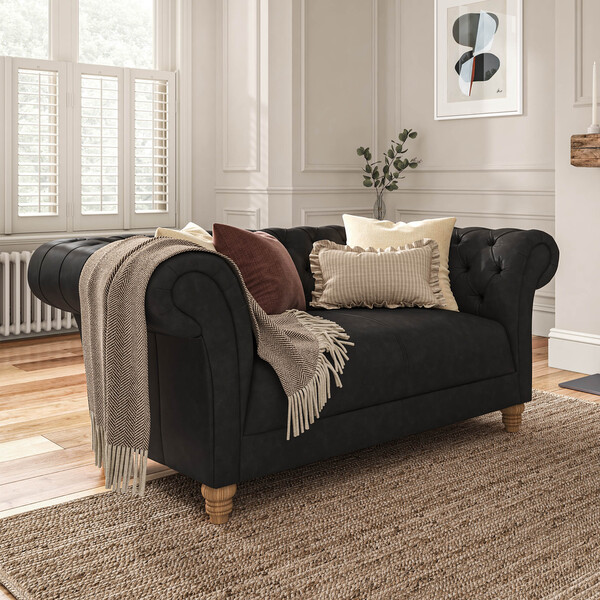 Ash Leather Sofas - 2 Seater Sofa - Montgomery Range - Oak Furnitureland