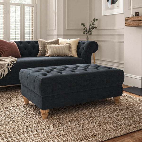 Charcoal Fabric Sofas - Footstool - Montgomery Range - Oak Furnitureland