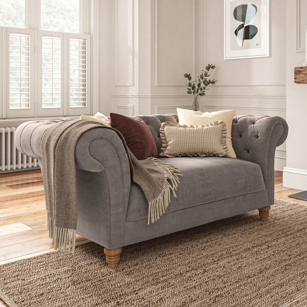 Mink Fabric Sofas - 2 Seater Sofa - Montgomery Range - Oak Furnitureland