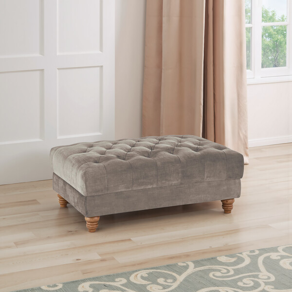 Mink Fabric Sofas - Footstool - Montgomery Range - Oak Furnitureland