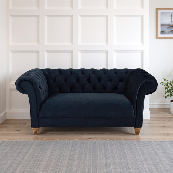 Royal Blue Fabric Sofas - 2 Seater Sofa - Montgomery Range - Oak Furnitureland