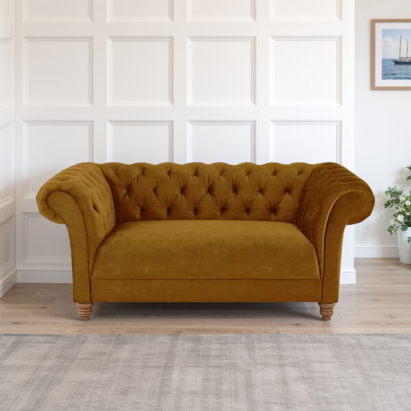 Saffron Fabric Sofas - 2 Seater Sofa - Montgomery Range - Oak Furnitureland