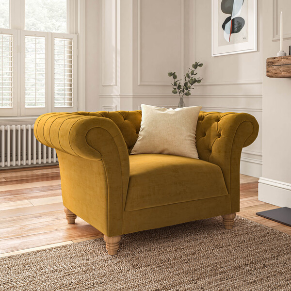 Saffron Fabric Sofas - Armchair - Montgomery Range - Oak Furnitureland
