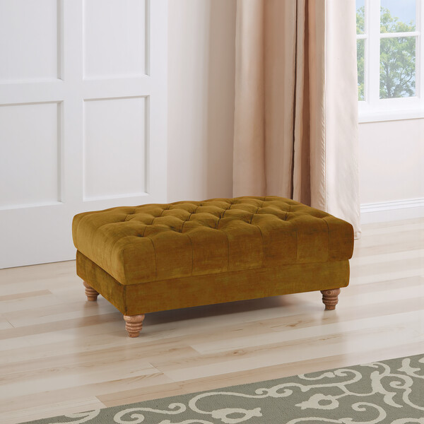 Saffron Fabric Sofas - Footstool - Montgomery Range - Oak Furnitureland